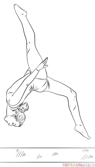 326x575 How To Draw A Gymnast On A Beam Step - Gymnastics Drawings Easy