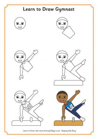 320x452 Learn To Draw A Gymnast - Gymnastics Drawings Easy