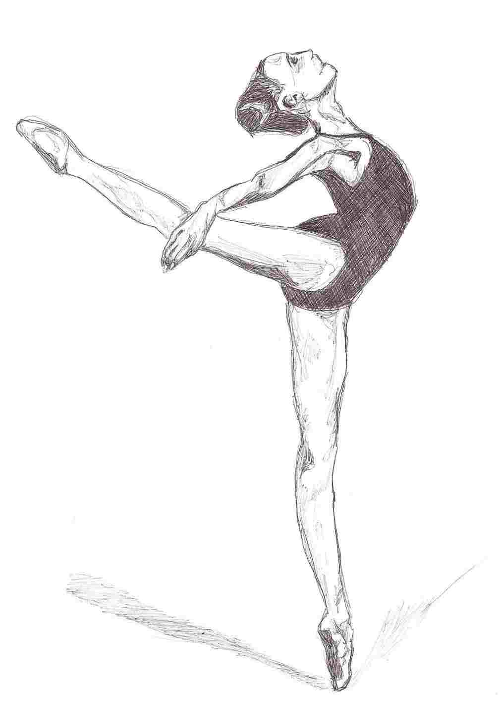 1011x1415 Ballerina Easy Drawing Of Someone Dancing Drawing Easy - Gymnastics Drawings Easy