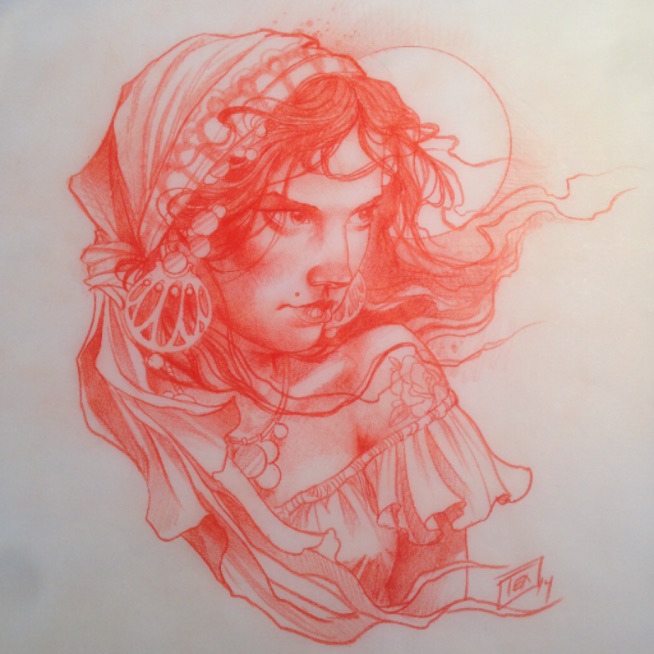 654x654 jamestex gypsy sketch tattoodo - Gypsy Drawing