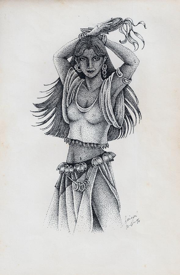 589x900 gypsy girl drawing - Gypsy Girl Drawing