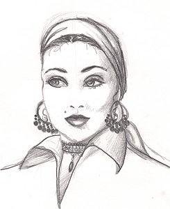 245x300 gypsy woman drawing - Gypsy Girl Drawing