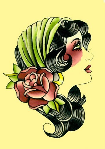 362x512 gypsy women with blue octopus and three rose - Gypsy Head Drawing