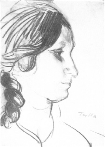 336x470 head of a gypsy girl terka - Gypsy Head Drawing