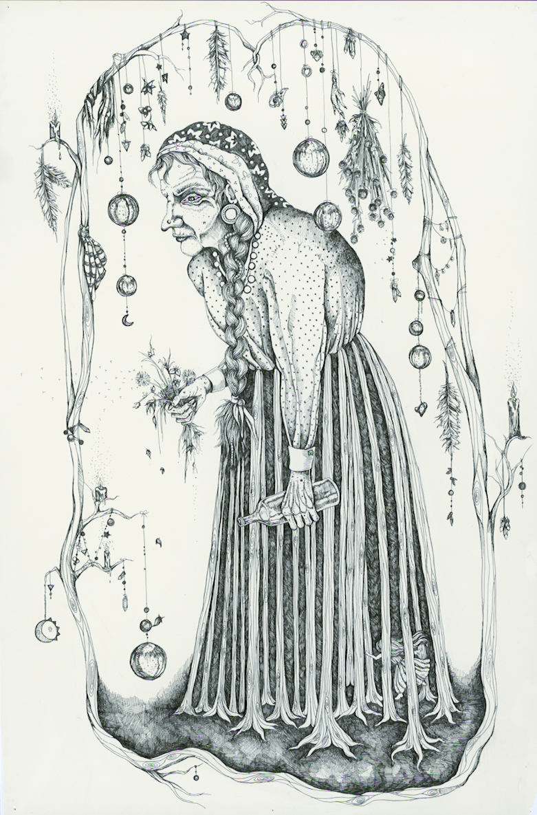 781x1185 Gypsy Woman Carrolyn Lakowski Illustration - Gypsy Woman Drawing