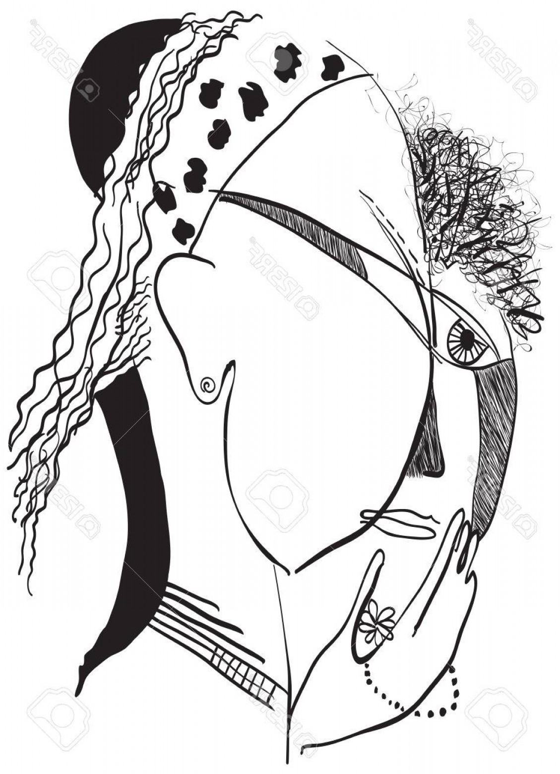 1129x1560 Photostock Vector Gypsy Woman An Hand Drawn Vector Illustration - Gypsy Woman Drawing