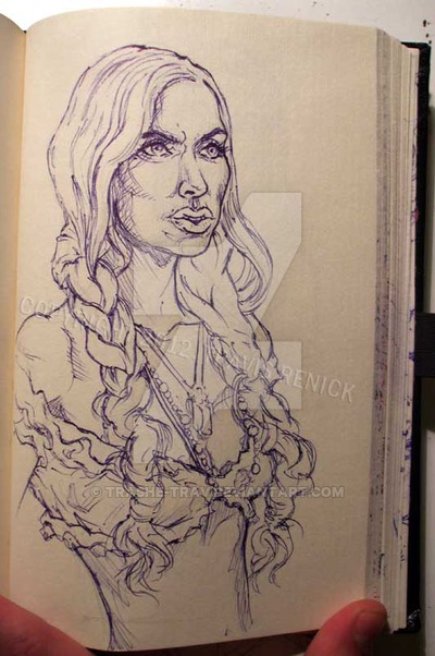 400x602 Sketch Bk Gypsy Woman - Gypsy Woman Drawing