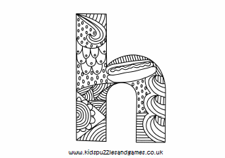318x224 h mindful lowercase colouring sheet - H Drawing