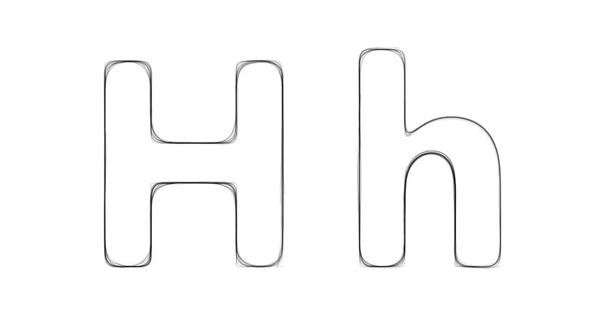 852x480 Hand Drawing Sketch Letter H With A White Background - H Drawing