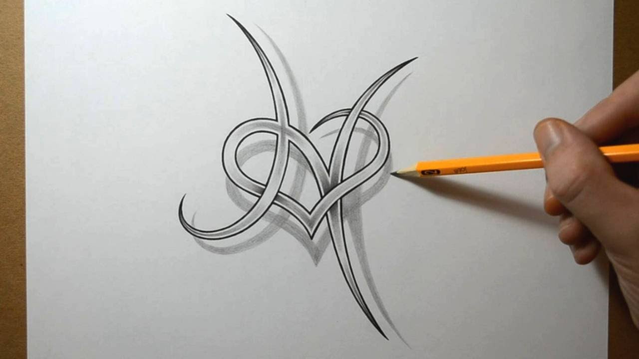 1280x720 Designing A Letter H With A Heart Combined - H Drawing