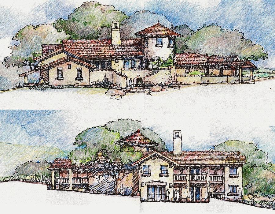 900x699 hacienda drawing - Hacienda Drawing