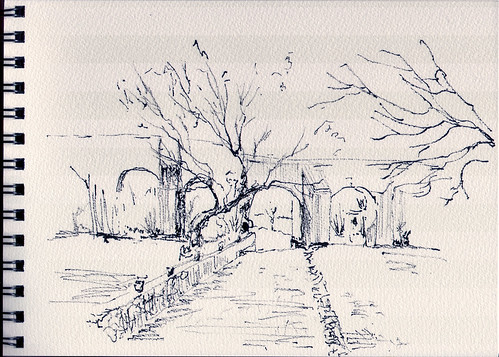 499x357 hacienda in san luis mexico ink drawing - Hacienda Drawing