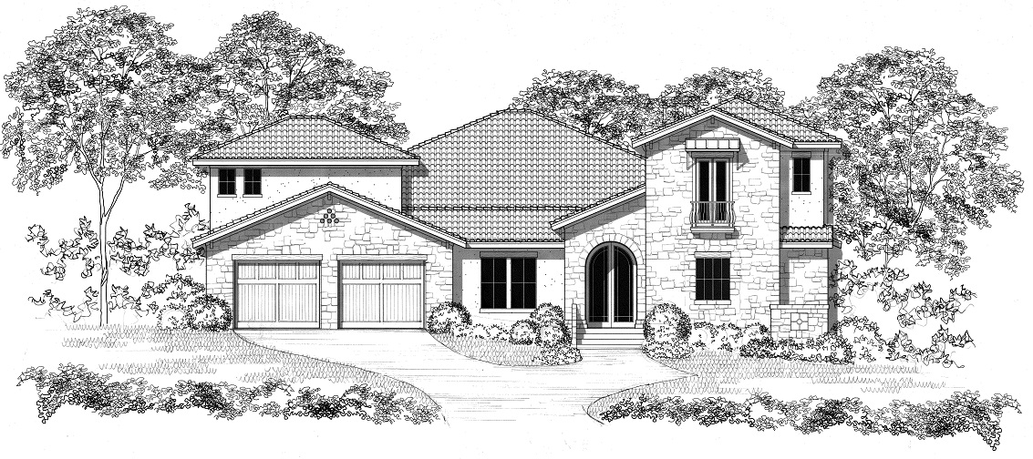 1133x504 texas hacienda - Hacienda Drawing