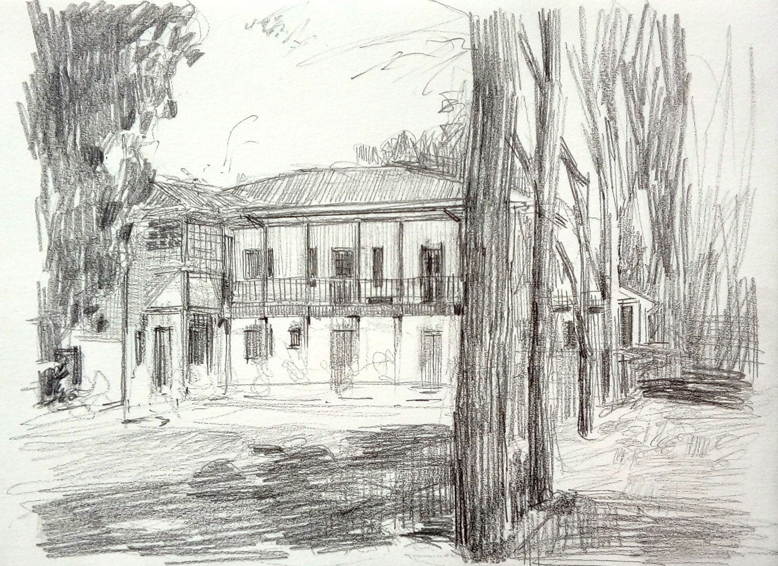 1559x1133 una hacienda cerca a tequendama caycedo - Hacienda Drawing