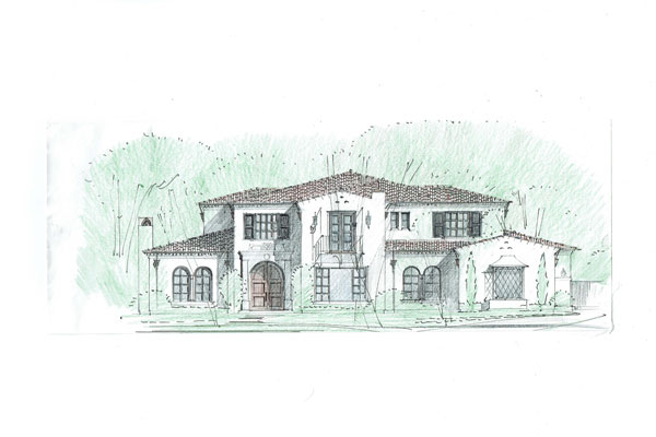 600x400 custom homes dexter corporation - Hacienda Drawing