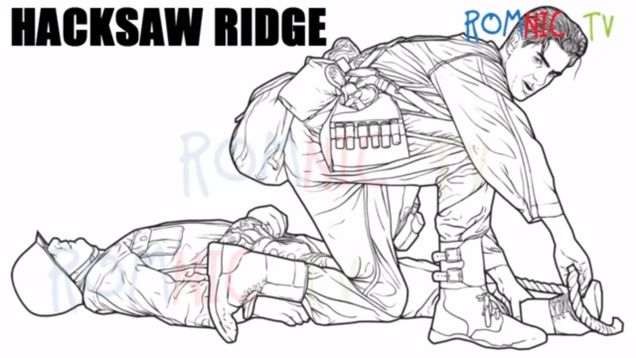 1280x720 Watch Hacksaw Ridge Lineart Drawing - Hacksaw Drawing