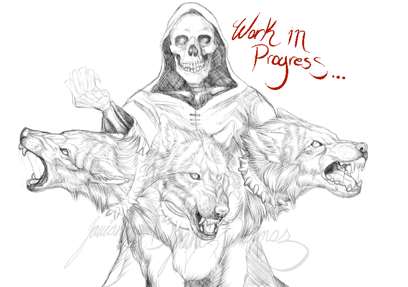 825x580 skulls hell hound - Hades Drawing