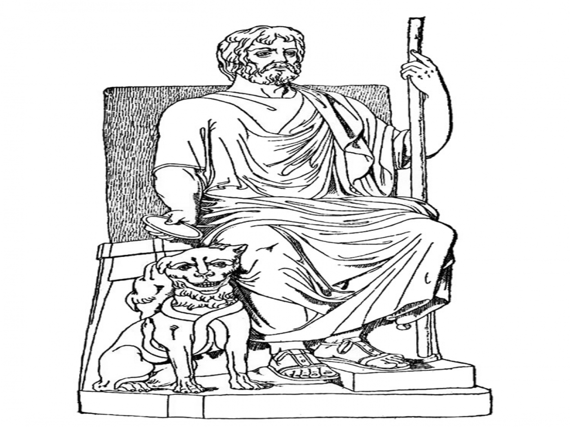 Greek Gods Coloring Pages - Hades Greek God Drawing. 