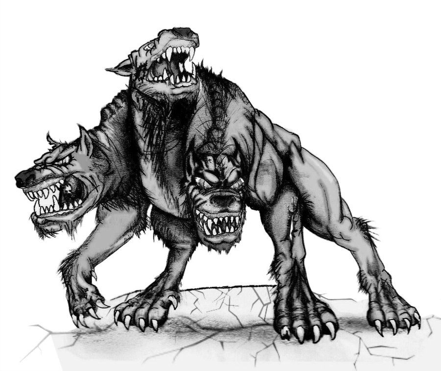 900x757 cerberus picture, cerberus image dibujo in mythology - Hades Greek God Drawing