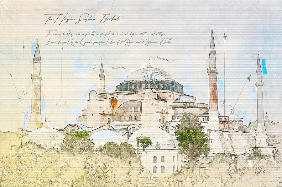900x599 hagia sophia drawing - Hagia Sophia Drawing