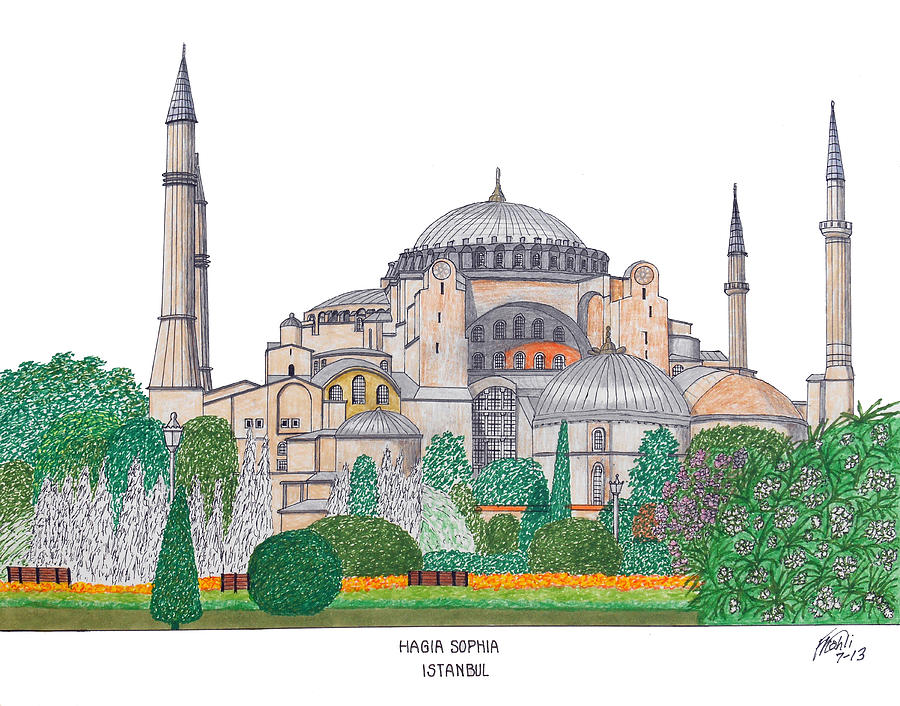 900x706 hagia sophia istanbul drawing - Hagia Sophia Drawing