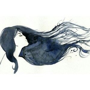 300x300 Girl With Hair Blowing In The Wind Beautiful Images Watercolor - Hair Blowing In The Wind Drawing