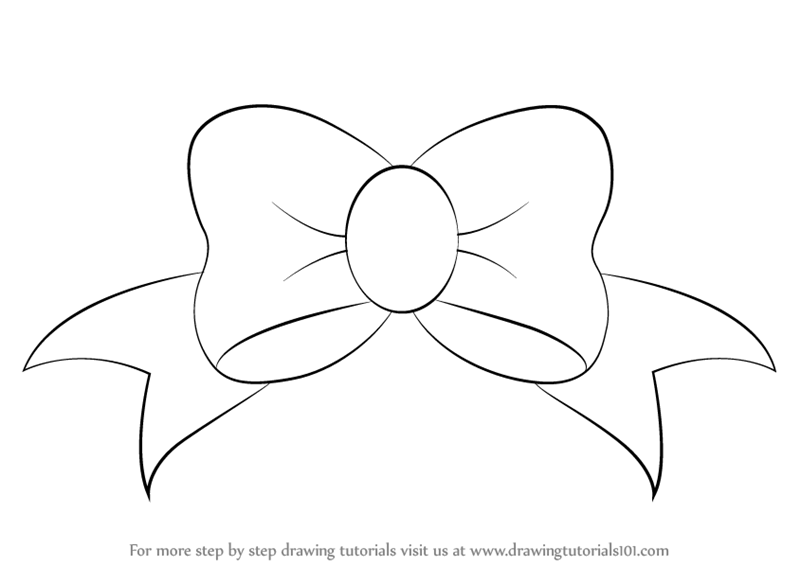 800x566 Learn How To Draw A Bow - Hair Bow Drawing