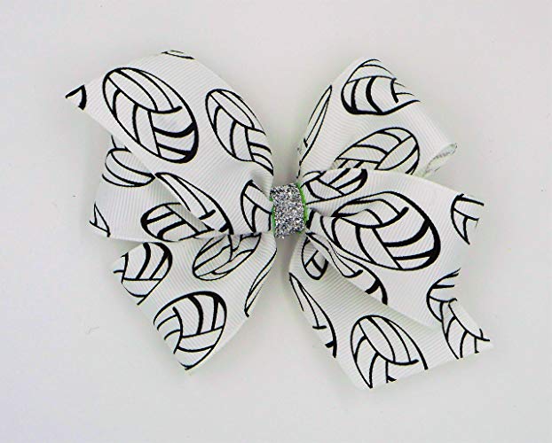 622x500 Volleyball Ribbon Boutique Hair Bow, Inches Handmade - Hair Bow Drawing