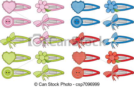 450x293 gingham fashion hair clips illustration of a variety of cute - Hair Clip Drawing