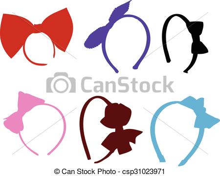 450x360 hair band icons set colorful hair band hair accessories set icons - Hair Clip Drawing