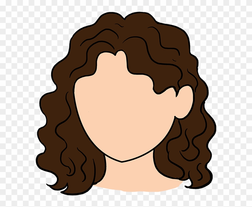 880x722 How To Draw Curly Hair - Hair Clip Drawing