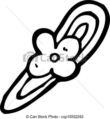 435x470 Cartoon Flower Hair Clip - Hair Clip Drawing