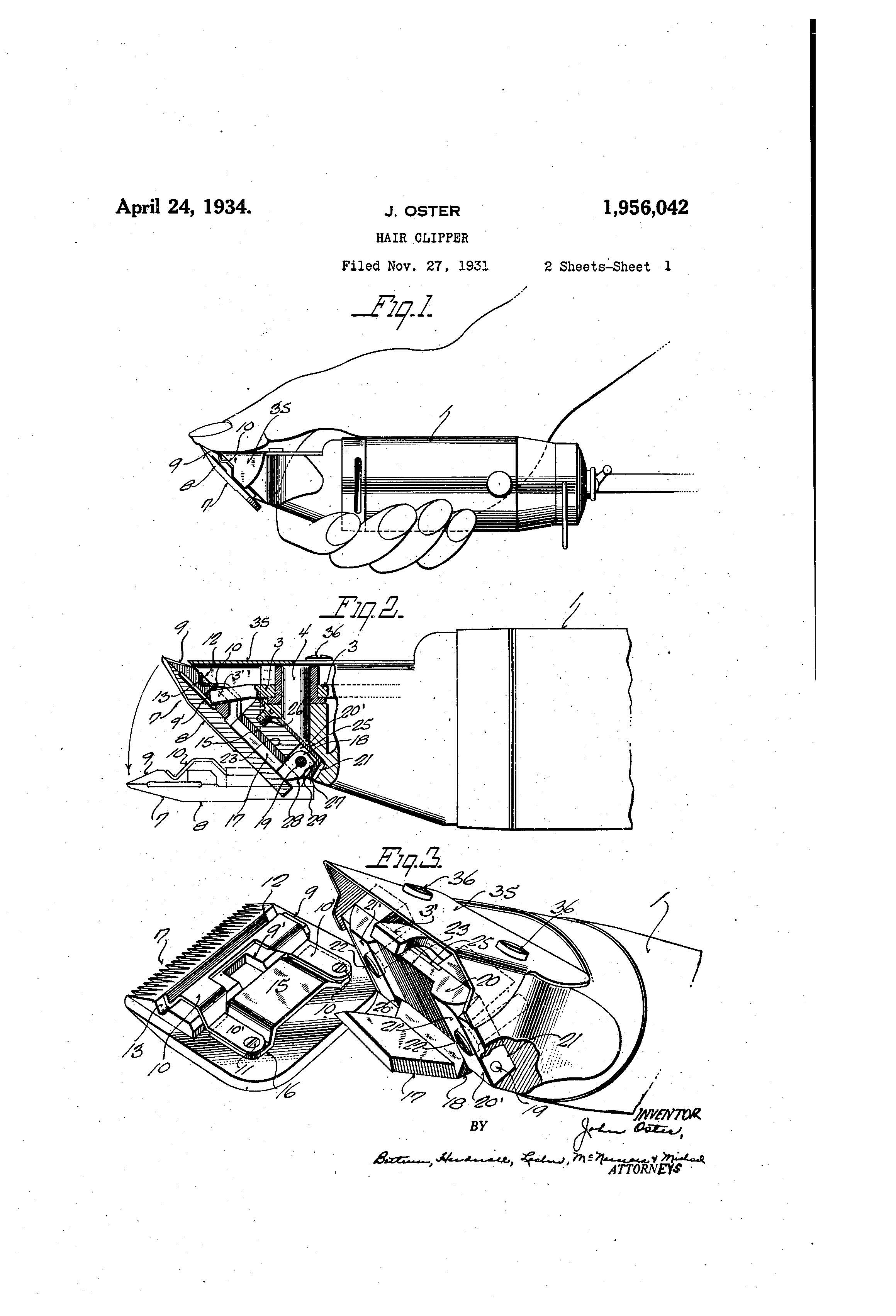 2320x3408 patent of the day hair clipper suiter swantz ip - Hair Clipper Drawing