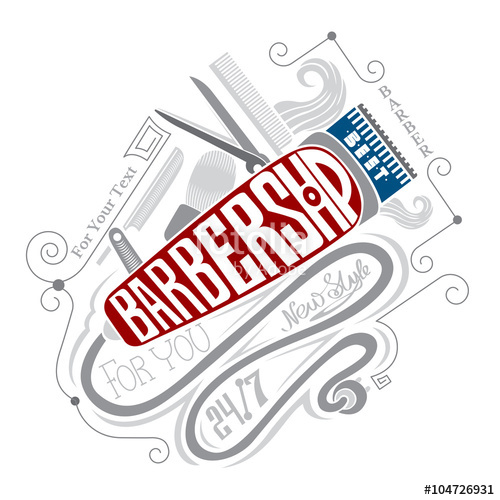 500x500 barbershop lettering on hair clipper and different barber - Hair Clipper Drawing