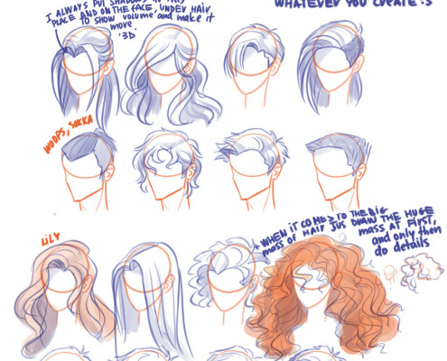 495x400 How To Draw Hair The Best Tutorials And One - Hair Drawing Tutorial