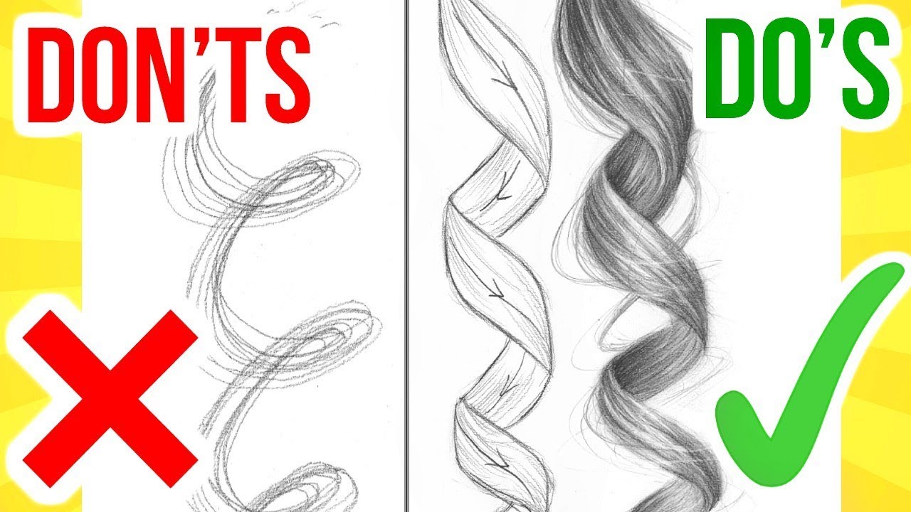 1280x720 Do's Don'ts How To Draw Curly Hair Step - Hair Drawing Tutorial
