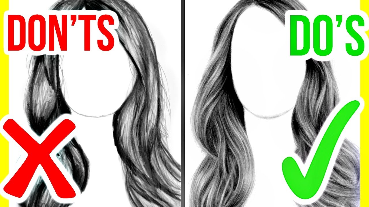 1280x720 Do's Don'ts How To Draw Realistic Hair Step - Hair Drawing Tutorial
