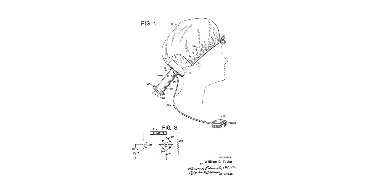 1200x630 portable hair dryer vintage patent hand drawing - Hair Dryer Drawing
