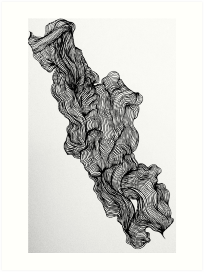 413x549 micron pen drawing art prints - Hair Pen Drawing