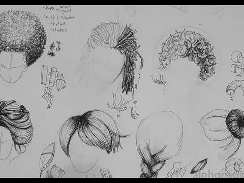 480x360 Pen Ink Drawing Tutorials How To Draw Hair - Hair Pen Drawing
