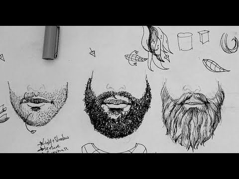 480x360 pen and ink drawing tutorials how to draw beards and facial hair - Hair Pen Drawing