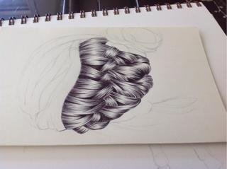 320x239 Drawing Some Hair With A Ballpoint Pen - Hair Pen Drawing