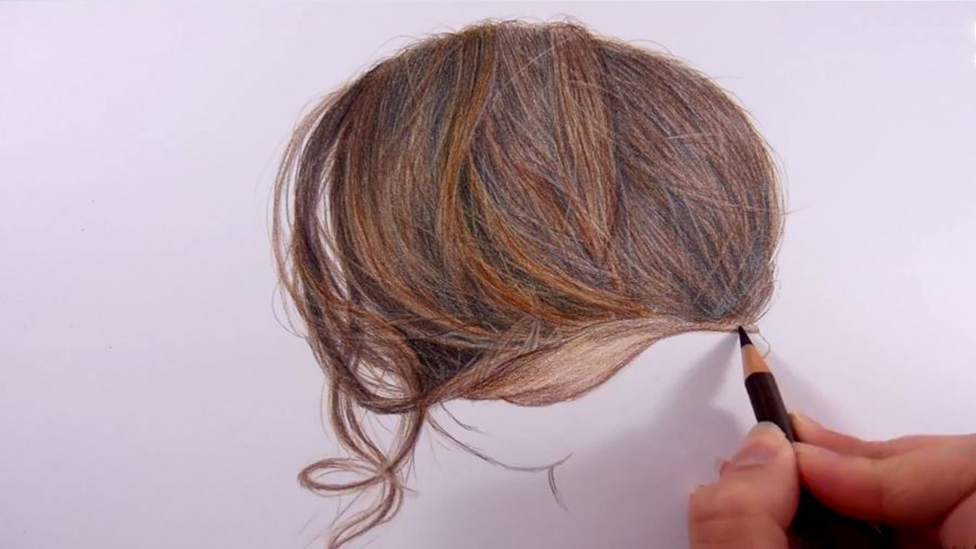 1920x1080 Unbelievably Realistic Hair Drawn Using Colored Pencils Bored - Hair Pencil Drawing