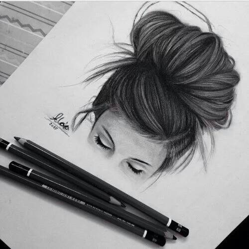500x500 Disegno, Drawing, Hair, Pencil, Picture - Hair Pencil Drawing
