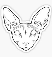 210x230 sphynx cat stickers redbubble - Hairless Cat Drawing