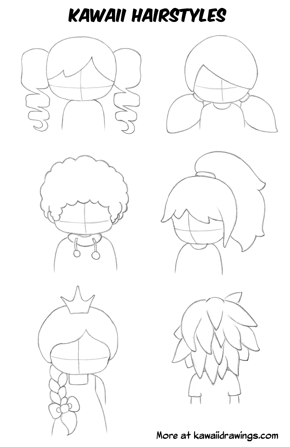 1200x1851 How To Draw Kawaii Hairstyles And Adapt Manga Hairstyles - Hairstyles Drawing