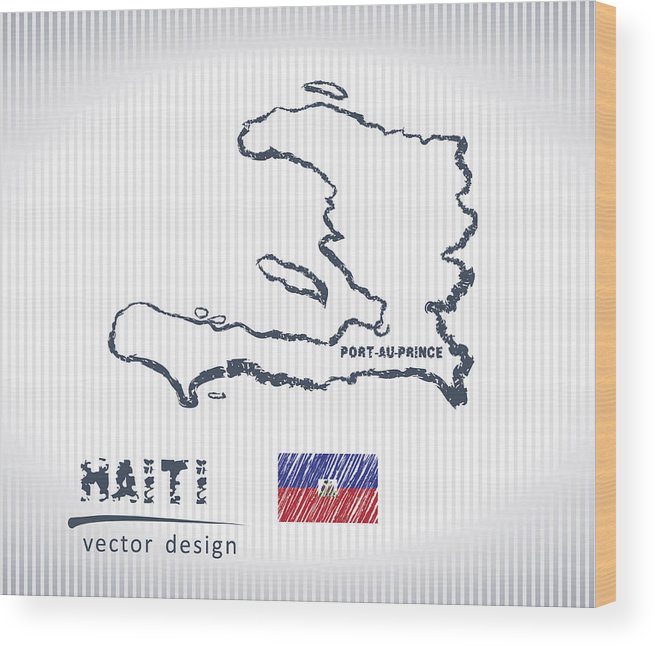 655x647 Haiti Vector Chalk Drawing Map Isolated On A White Background Wood - Haiti Drawing