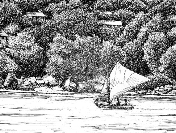 570x430 Haiti Drawing Black And White Original Drawing Or Limited Etsy - Haiti Drawing