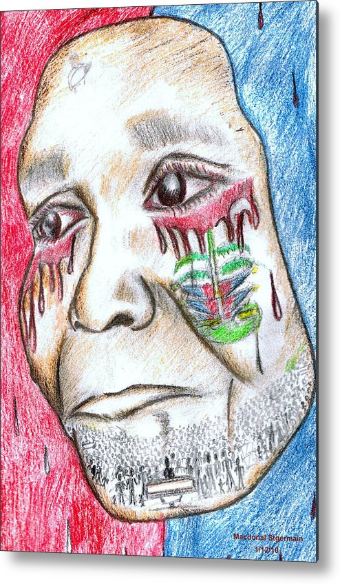 494x847 Help Haiti For A Better Future Metal Print - Haiti Drawing