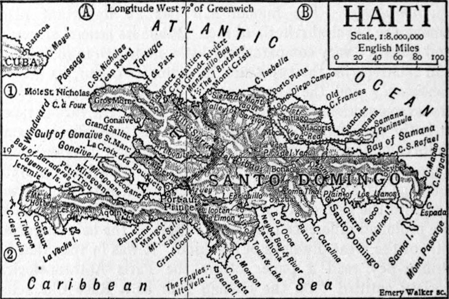 900x600 Vintage Map Of Haiti - Haiti Drawing